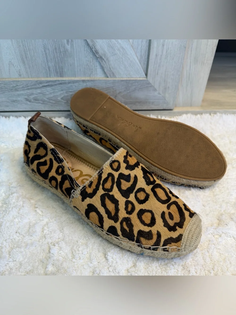 Sam Edelman - Women's Leopard Espadrille Slip On Sandal 8